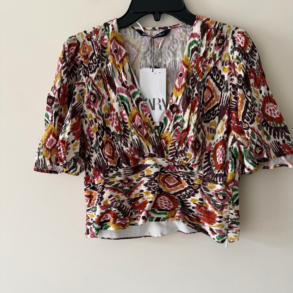 Zara Colorful Geometric Print Blouse